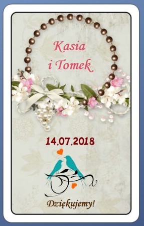 Etykieta kolorowa samoprzylepna Podziękowania dla gości weselnych 1