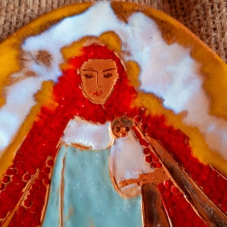 Maryja z Dzieciątkiem obrazek ceramiczny