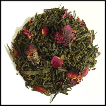 Sencha Sakura zielona herbata z wiśnią i płatkami róży hurtownia herbaty Kraków