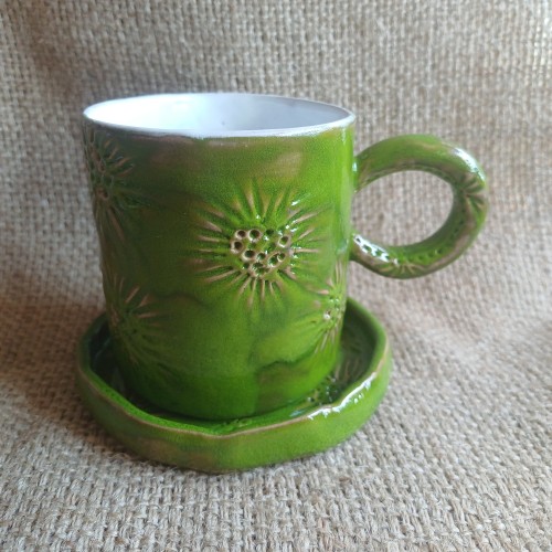 Przejdź do produktu Kubek ceramiczny z podstawką Laikin 2   220 ml 