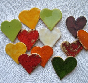 Ręcznie robione magnesy - serca