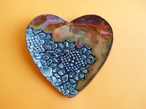 Ręcznie robiony świecznik Serce