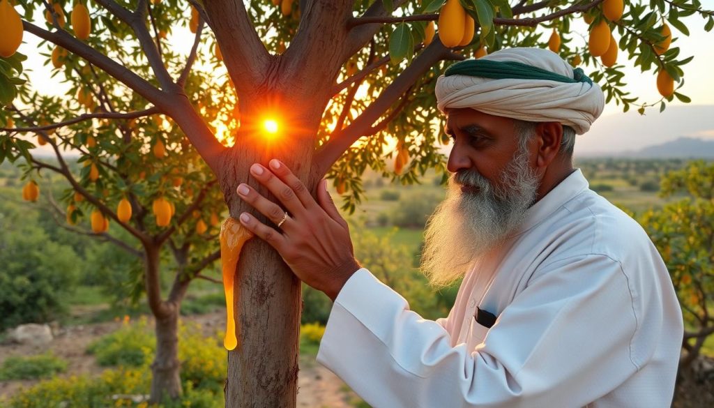 zbiór żywicy olibanum